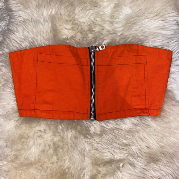 Ragged priest zip-up tube top - Picture 1 of 2